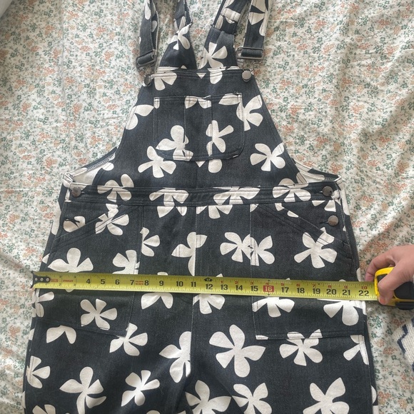 Of One Sea Denim Overalls in Black Plumeria - Picture 11 of 12